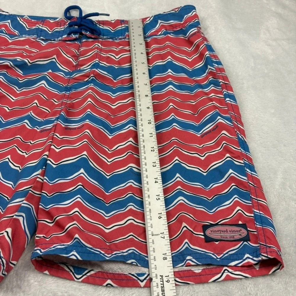 Vineyard Vines Mens 32 Zig‎ Zag Swim Trunks Quick‑Dry Drawstring Casual Beach